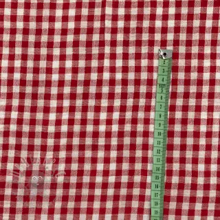 Dubbelgaas/mousseline Double sided CHECKS MINI red