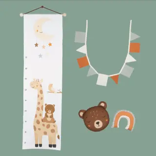Dekoračná látka Kids room deco PANEL linenlook digital print