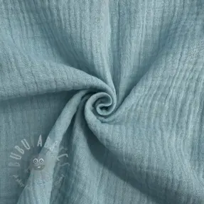 Dubbelgaas/mousseline teal