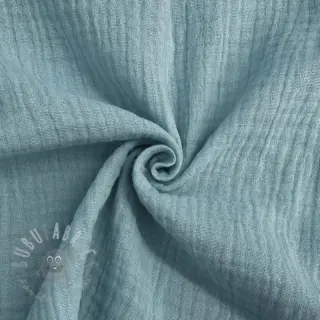 Dubbelgaas/mousseline teal