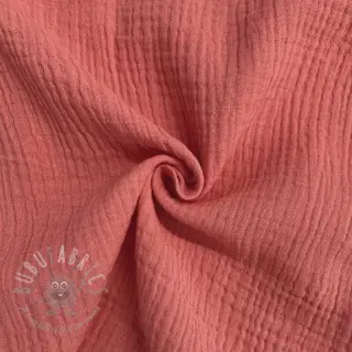 Dubbelgaas/mousseline coral