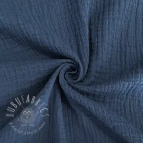Dubbelgaas/mousseline indigo