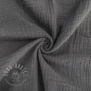 Dubbelgaas/mousseline dark grey