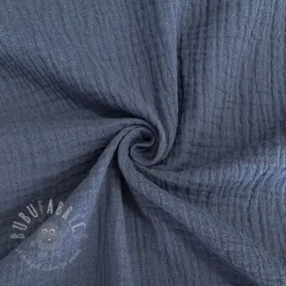 Dubbelgaas/mousseline jeans blue ORGANIC