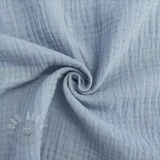 Dubbelgaas/mousseline blue ORGANIC
