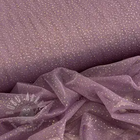 Tule voor TUTU-rok ROYAL SPARKLE dark lilac gold