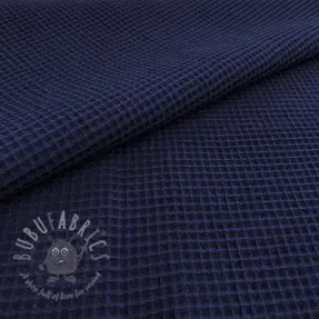Katoen met wafelbinding navy