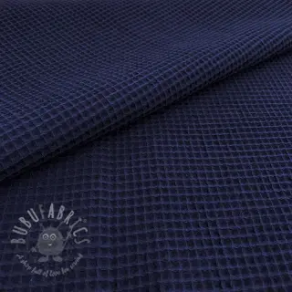 Katoen met wafelbinding navy