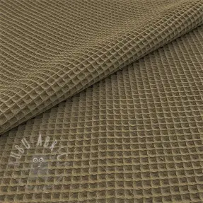 Katoen met wafelbinding moss green
