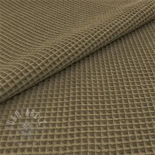 Katoen met wafelbinding moss green
