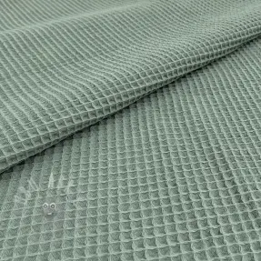 Katoen met wafelbinding dark green