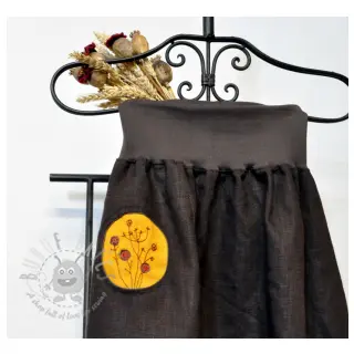 Voorgewassen linnen dark brown