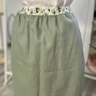 Voorgewassen linnen old green