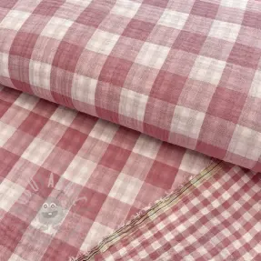 Dubbelgaas/mousseline Double sided CHECKS MINI mauve