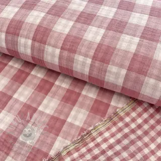 Dubbelgaas/mousseline Double sided CHECKS MINI mauve