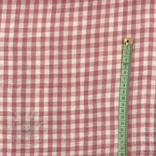 Dubbelgaas/mousseline Double sided CHECKS MINI mauve