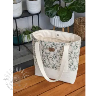 Decoratiestof Linenlook Little eucalyptus