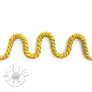 Katoenen koord getwijnd 8 mm yellow