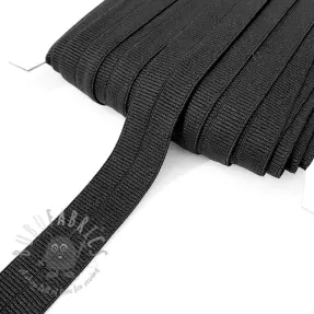 Omvouwelastiek mat 20 mm RIB black