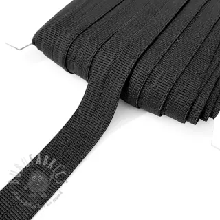 Omvouwelastiek mat 20 mm RIB black
