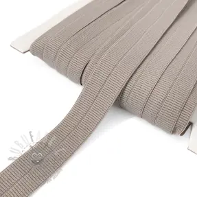 Omvouwelastiek mat 20 mm RIB taupe