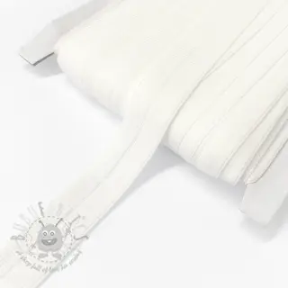 Omvouwelastiek mat 20 mm RIB off white