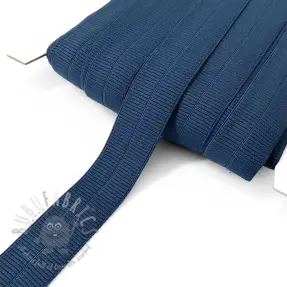Omvouwelastiek mat 20 mm RIB dark blue