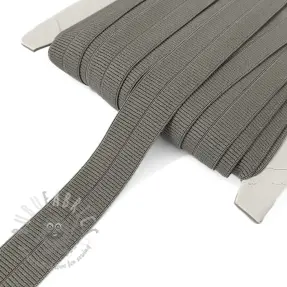 Omvouwelastiek mat 20 mm RIB dark taupe