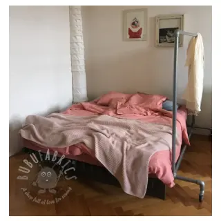 Voorgewassen linnen old rose