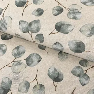 Decoratiestof Linenlook Eucalyptus watercolour branch