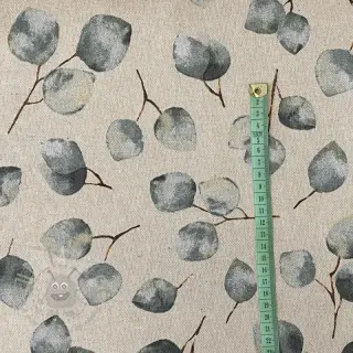 Decoratiestof Linenlook Eucalyptus watercolour branch