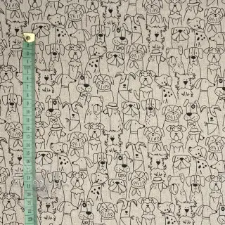Decoratiestof Linenlook Dog cartoon line