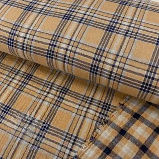 Dubbelgaas/mousseline Double sided CHECKS multicolour brown