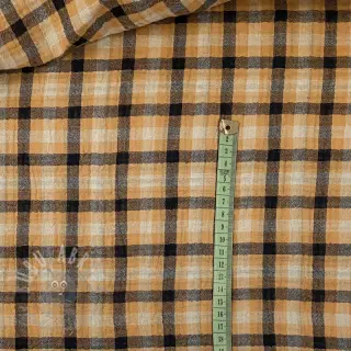 Dubbelgaas/mousseline Double sided CHECKS multicolour brown