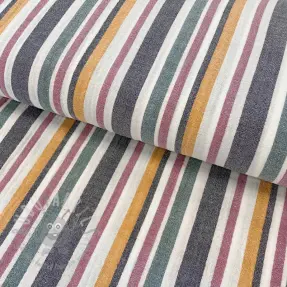 Dubbelgaas/mousseline yarn dyed Stripe purple