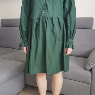 Voorgewassen linnen dark green