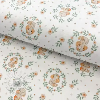 Tricot Baby elephant white digital print 2e keus