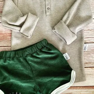 Elastische badstof dark green