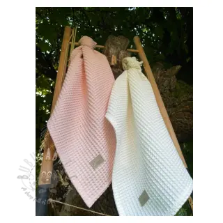 Katoen met wafelbinding white