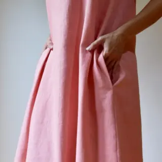 Voorgewassen linnen old rose