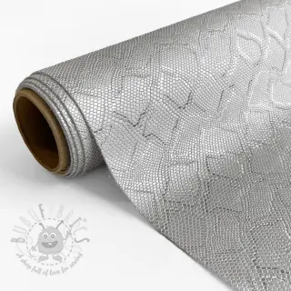 Kunstleer SNAKE blanc argent