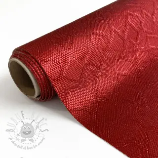Kunstleer SNAKE rouge metal