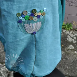 Voorgewassen linnen teal