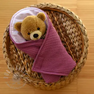 Katoen met wafelbinding mauve