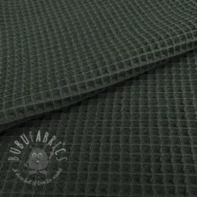 Katoen met wafelbinding army green