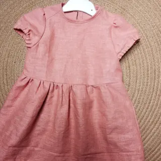 Voorgewassen linnen old rose