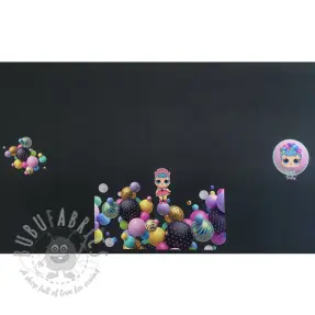 Sweaterstof Doll black PANEL digital print 2e keus