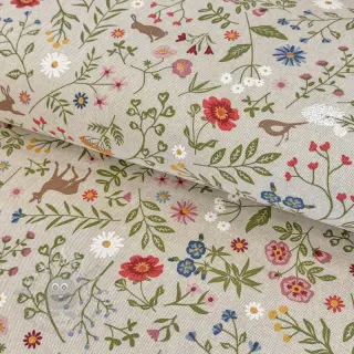 Decoratiestof Linenlook Floral animal garden