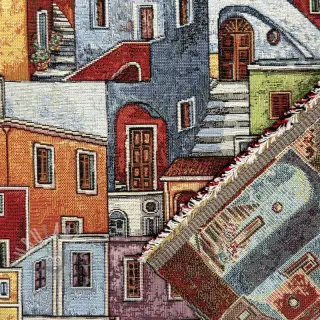 Decoratiestof GOBELIN PREMIUM Happy colourful village