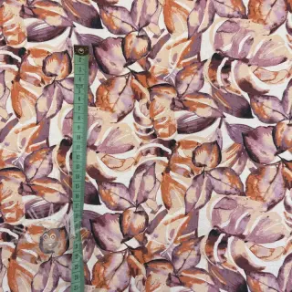 Decoratiestof Colourable leaves purple digital print